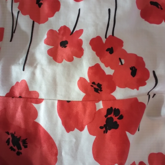 Bustin Loose Floral Sleeveless Dress - Red and White Flarred Size 16 - Picture 5 of 8